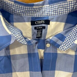 Chaps No Iron Plaid Blouse Shirt